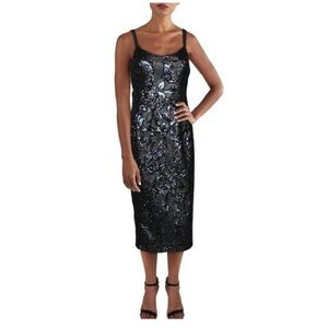 Dress the Population Beverly Sequin Midi Cocktail Dress- size Large